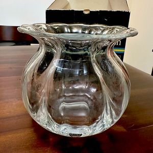 Vintage Orrefors Sweden Anemone Vase By Jan Johansson In Original Box